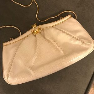 Vintage Judith Leiber Snakeskin Teddy Bear Clutch